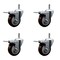Service Caster 4'' Maroon Poly Swivel 7/16'' Stem Caster Set with Total Lock Brake, 4PK SCC-GRTTL20S414-PPUB-MRN-716138-4 - alternate 1
